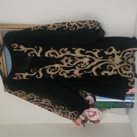 Elegant Black and Gold Women's Top Lane Bryant 22 / 24 Classic Career - Picture 8 of 8